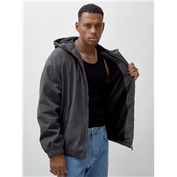 Куртка из вельвета мужская демисезонная темно-серого цвета 25336TC