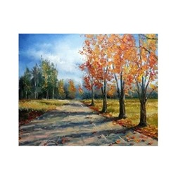 Картина по номерам  40*50см Осень золотая с акриловыми красками 22цвета AL9214