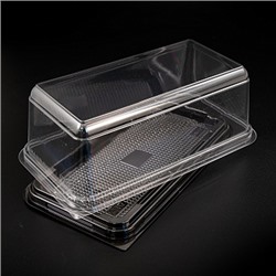 Контейнер для торта прямоугольный 240*130*85 мм, Черное дно