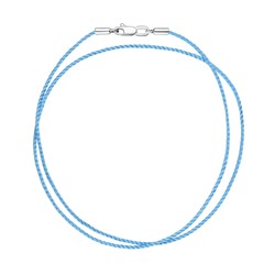 Колье из серебра нить синт. голубая, Л-29527