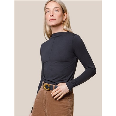 Джемпер с цельнокроеным воротом из премиального хлопка