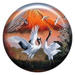 Наклейка из смолы ДАУРСКИЕ ЖУРАВЛИ (24 мм.), 1 шт.