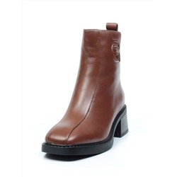 CQ112-2 BROWN Ботинки демисезонные женские (натуральная кожа, байка) размер 36