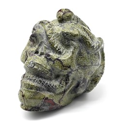 Фигурка из яшмы кровь дракона "гелиотроп" 92*65*81мм, 643г.