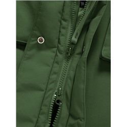 Парка зимняя подростковая для девочки темно-зеленого цвета 9344TZ