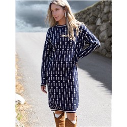 Платье жаккардовой вязки с кашемиром