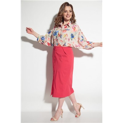 Michel chic 2055 розовый+цветы, Платье
