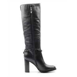 X655-G1519RM N8101 BLACK Сапоги зимние женские (натуральная кожа, натуральный мех (еврозима)) размер 37