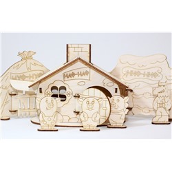 Деревянный кукольный театр «Три поросенка-2»