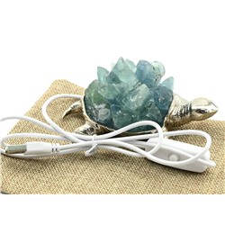 Ночник USB с флюоритом "Черепаха" цв. серебрянный 115*84*45мм