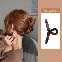 Заколка-краб для волос прозрачный коричневый ПЕТЕЛЬКА