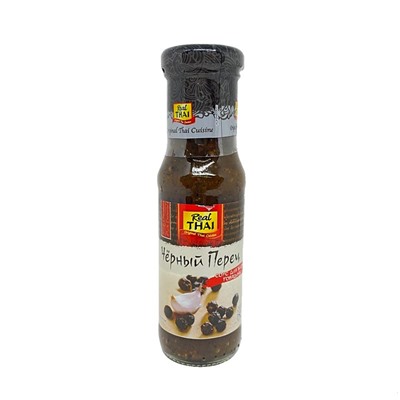 ЧЁРНЫЙ ПЕРЕЦ соус для жарки говядины, БЕЗ ГЛЮТЕНА, Real Thai, стекло, 170 г.