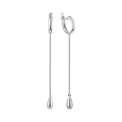 Серьги из серебра без вставки, Л-26370