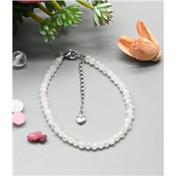 Браслет из розового кварца рондель гр.4*3мм, 18см