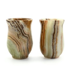 Пара стопок из натурального камня оникса 40*40*60мм