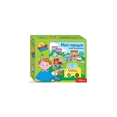 Развивающая игра-шнуровка из дерева "Мой городок" 89817, 89817