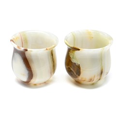 Подарочные стаканы для виски 150 мл из оникса пара 75*75*70мм.