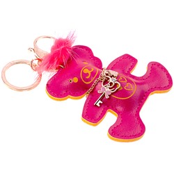 Брелок на сумку МИШКА МАЛИНОВЫЙ (кожзам, 8*8 см.), 1 шт.