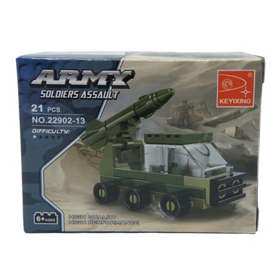 Конструктор Army 21дет. Военная техника 9*7см / коробка 22902-13
