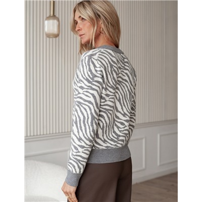 Жакет жаккардовой вязки с кашемиром