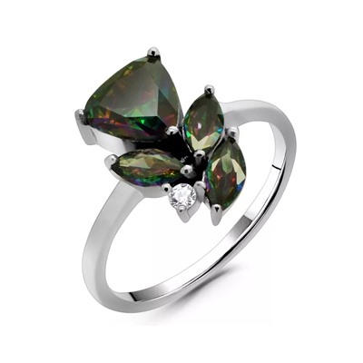 Кольцо из серебра мистик кварц, Марина