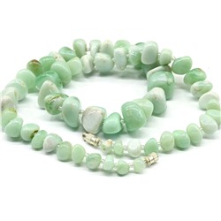 Бусы из Хризопраза галтовка на увеличение, 53см, 84,9г