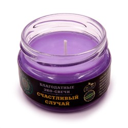 Благодатная эко-свеча без запаха СЧАСТЛИВЫЙ СЛУЧАЙ (7 на 5 см.), 1 шт.