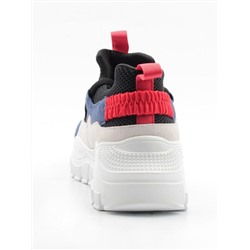 DMG08-2 WHITE/BLUE Кроссовки женские (нат.кожа, нат.замша, текстиль сетка) размер 37