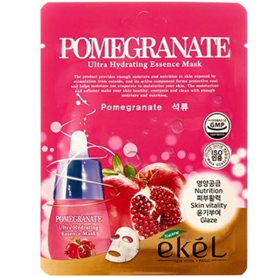 EKEL Маска тканевая д/лица с экстр.граната  Pomegranate Ultra Hydrating 25мл