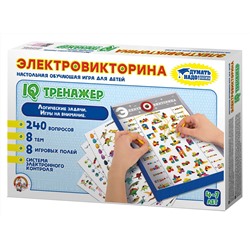 Настольная обучающая игра электровикторина для детей «IQ тренажер»