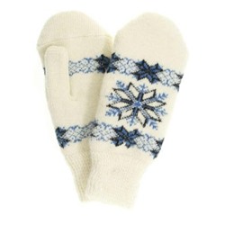 Варежки женские "Снежинка со звездами" КРУГ 3434-1