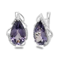 Серьги из серебра синт.александрит, Ассанта