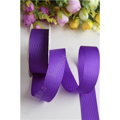 Лента декоративная "Ромбики" 2,5 см*20 ярд (SF-1786) темно-фиолетовый №465