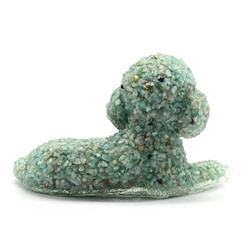 Собака из амазонита и смолы "Пудель" 130*80*77мм
