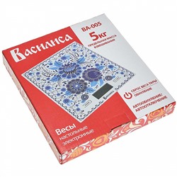 Весы электронные настольные 5 кг ВАСИЛИСА ВА-005 "Гжель"