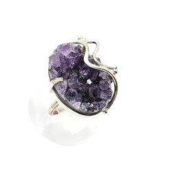 Кольцо из аметиста щетка 20*27мм, размер-17