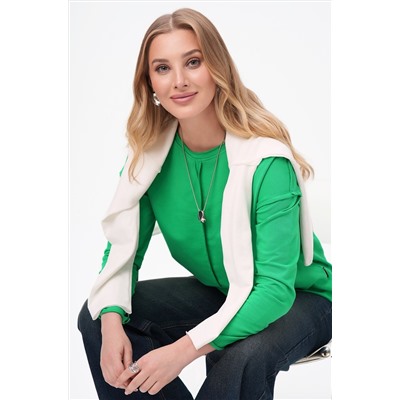 Женский лонгслив оверсайз из футера двухнитки Happyfox