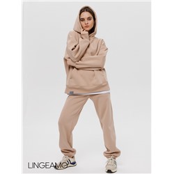Женский худи оверсайз из футера с начесом Lingeamo кофейный ВК-24 (3)