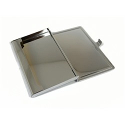 Визитница карманная с накладкой из лазурита афганского, серебристая