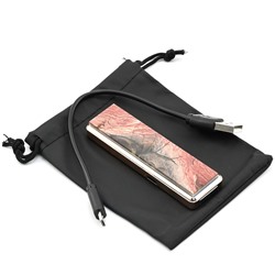 Зажигалка подарочная USB с накладкой из яшмы 84*25*12мм.