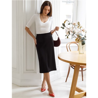 Джемпер из трикотажа в широкий рубчик