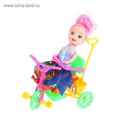 Кукла малышка «Валентина» на велосипеде, МИКС