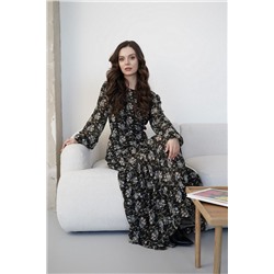 BARBARA В153 черный/цветы, Платье