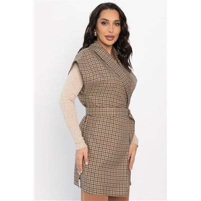 Жилет костюмный Жюлли (бежевый/клетка) Б14490-4М