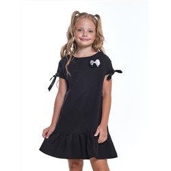 Платье UD 6940 черн/сер брошь