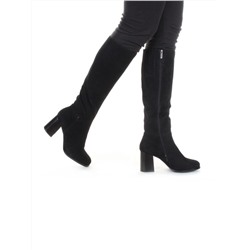 K82-B1 BLACK Сапоги зимние женские (натуральная замша, натуральный мех (евромех)) размер 36