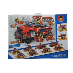 Конструктор CityFire 10в1 Пожарная техника 842дет.56*42см /коробка  22008