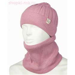 03-5-E Комплект для девочки флис (шапка+снуд) (48-50)