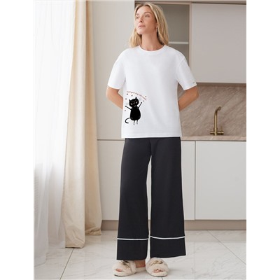 Футболка с принтом свободная эластичная из премиального хлопка