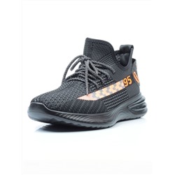 HA102-3 BLACK/ORANGE Кроссовки летние мужские (текстиль) размер